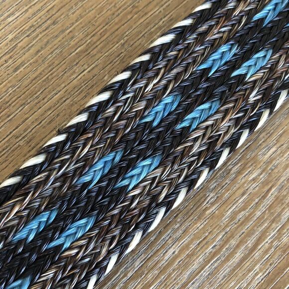 Vintage Tech Ether Guild 1975 Two Horses Mens 32 Metal Brass Buckle Braided Belt - Picture 4 of 12